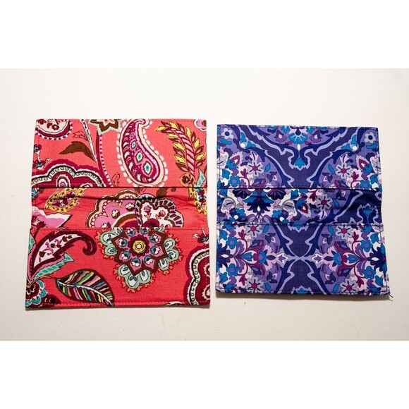 Set of 2 Vera Bradley wallet checkbook holders coral regal rosette - Picture 3 of 8
